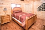 Queen Bedroom on upper level of cabin